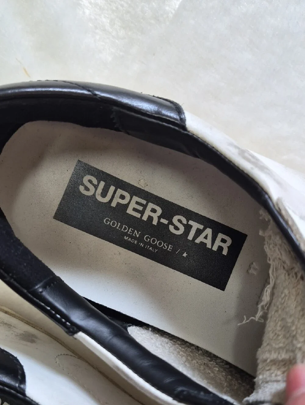 Golden Goose White Leather Low-Top Sneakers with Gray Star